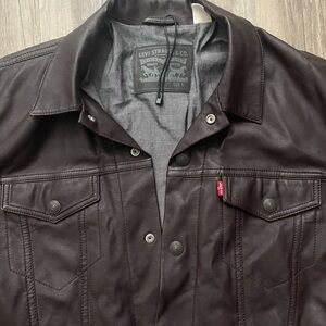 Levi’s Dark brown faux leather jacket size L